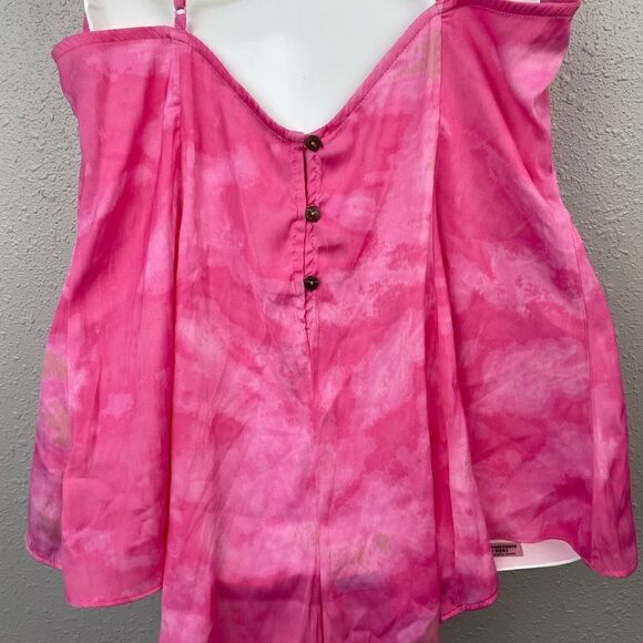 NWOT Free People Intimately Pink and White Lace Bodysuit Size L - Picture 5 of 7